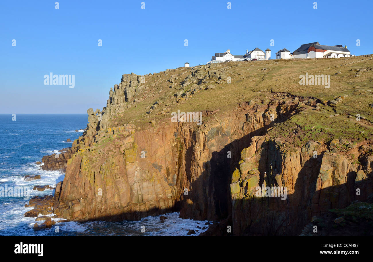the hotel on the cliff top at Lands end in cornwall, uk Stock Photo Alamy