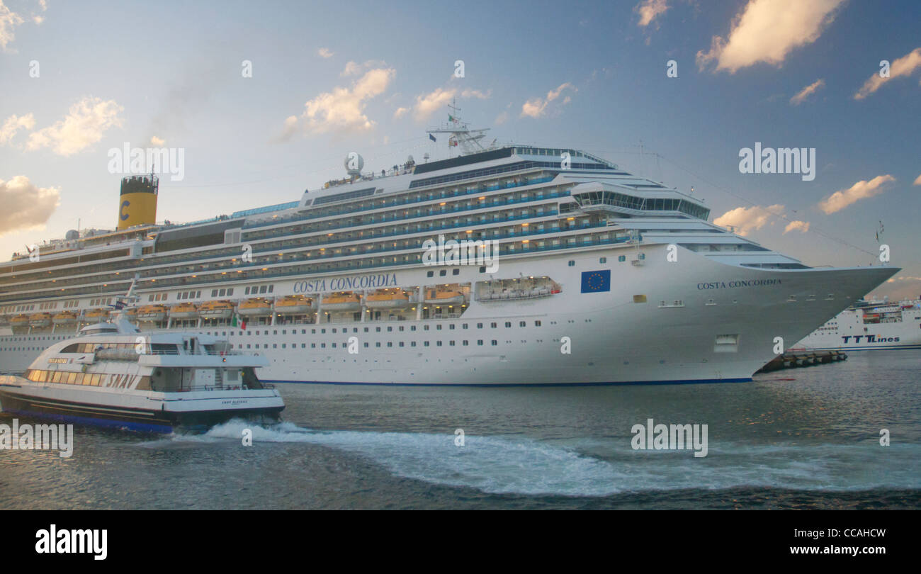 Costa Concordia cruise ship in Naples harbour August 2010 Stock Photo