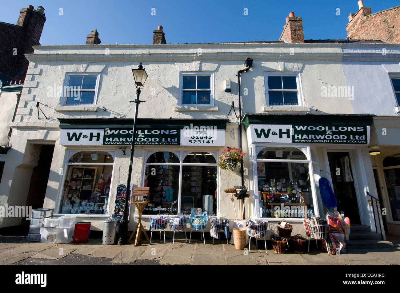 Family-run hardware and Ironmongers shop in Market Place in the market town of Thirsk in North Yorkshire, Britain. Stock Photo