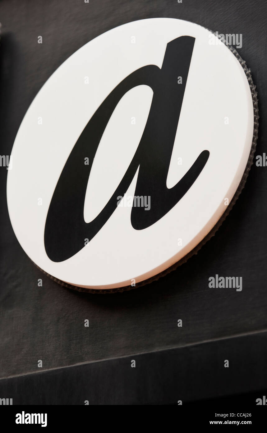 Close up on the letter 'a' from a Claires Accessories shop Stock Photo