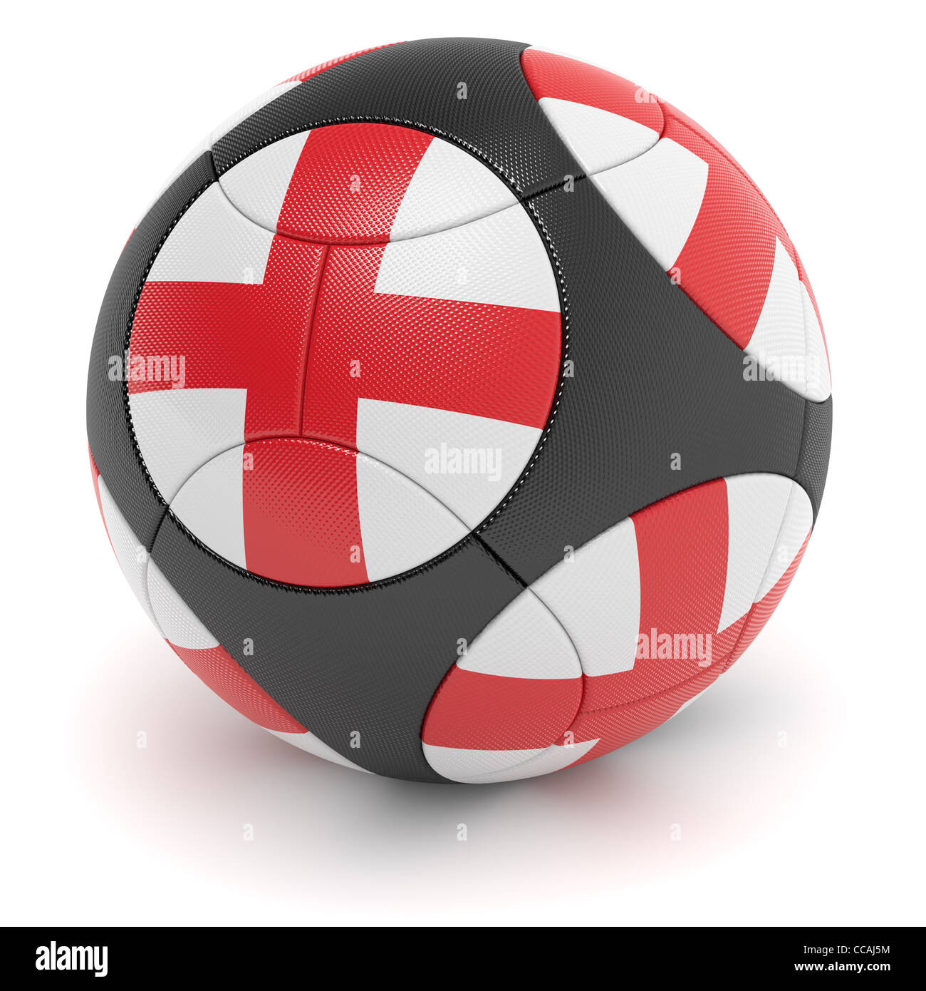 Soccer match ball of the 2012 European Championship with the flag of England - clipping path included Stock Photo