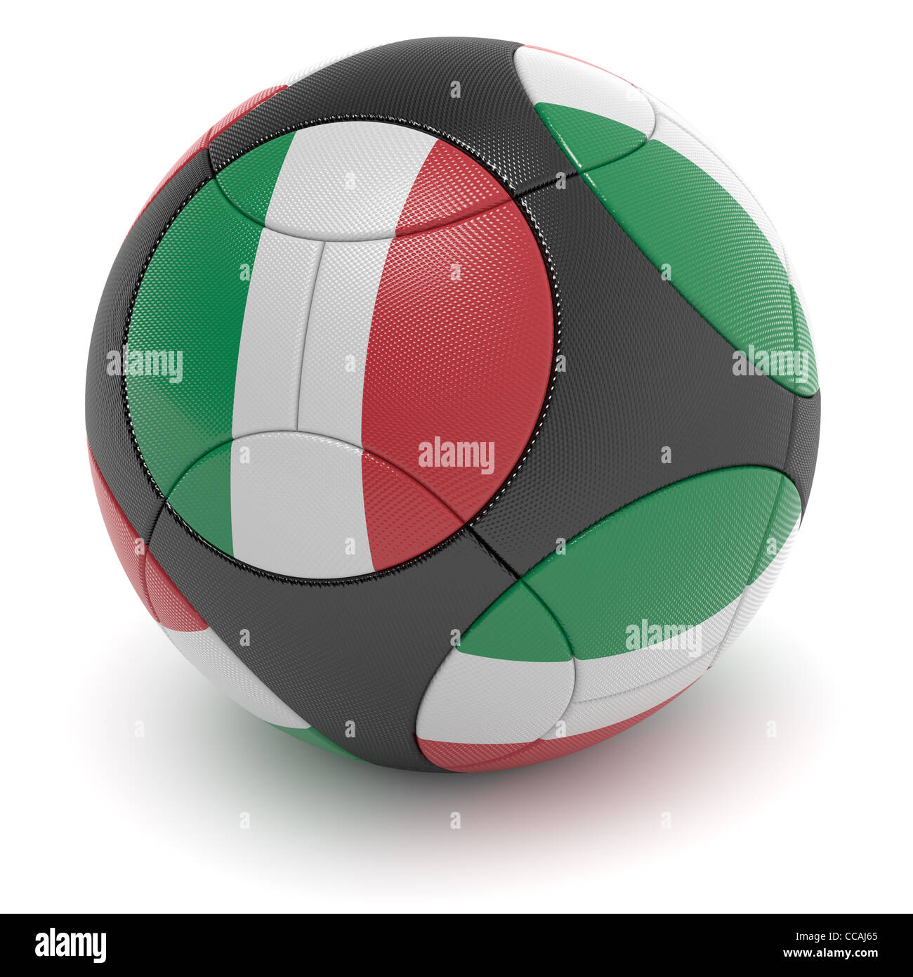 Soccer match ball of the 2012 European Championship with the flag of the Italy - clipping path included Stock Photo