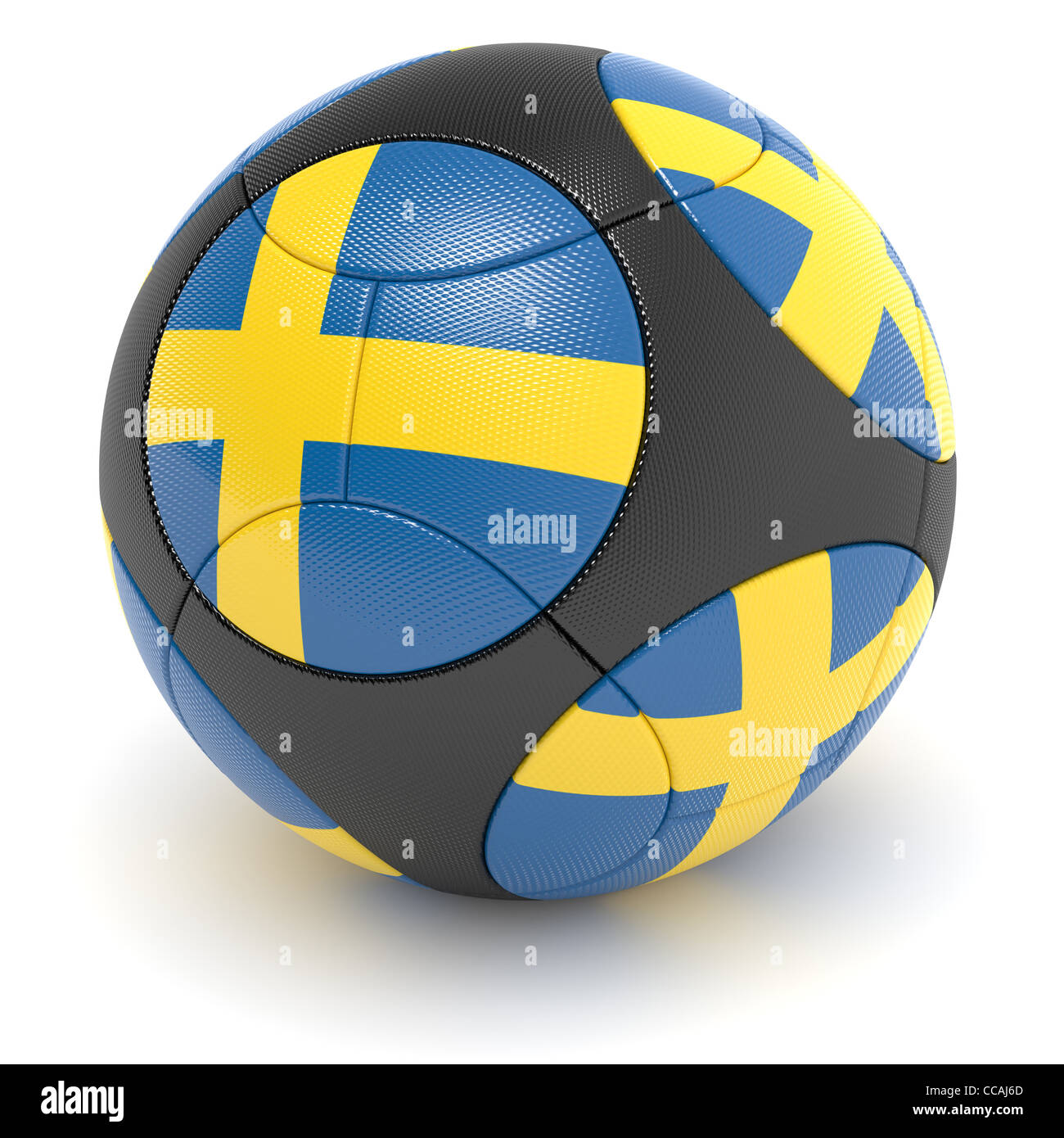 Soccer match ball of the 2012 European Championship with the flag of the Sweden - clipping path included Stock Photo