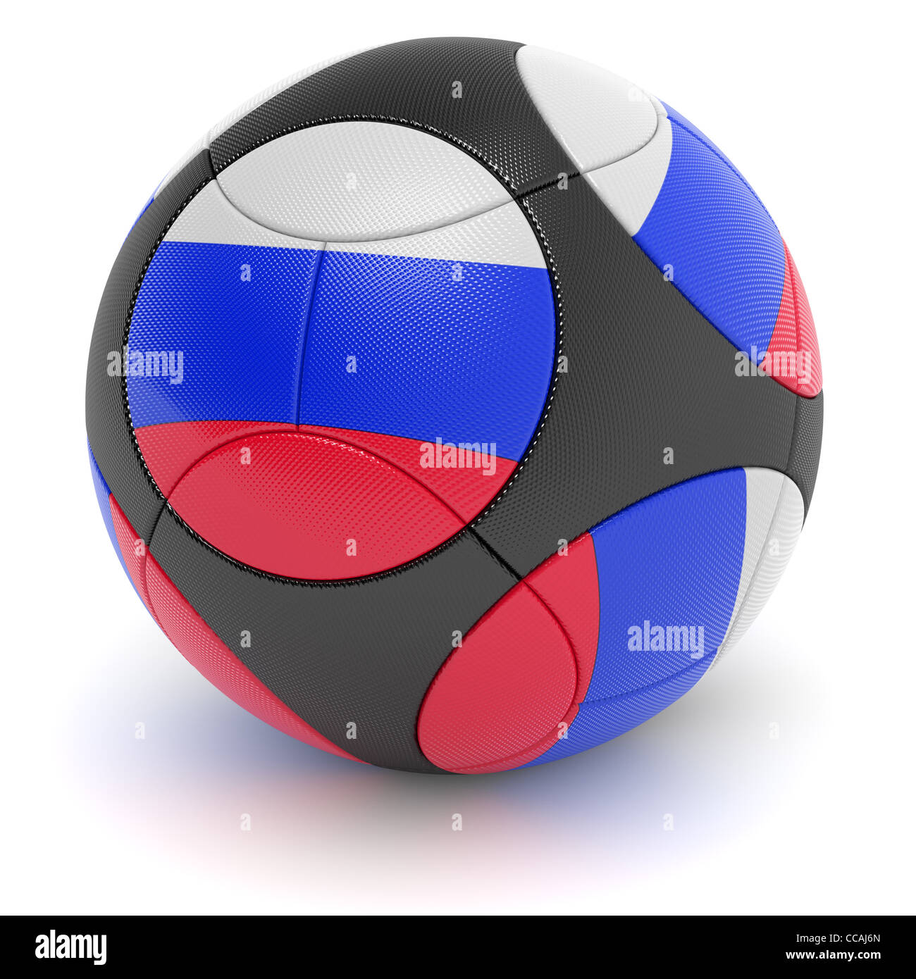 Soccer match ball of the 2012 European Championship with the flag of Russia - clipping path included Stock Photo