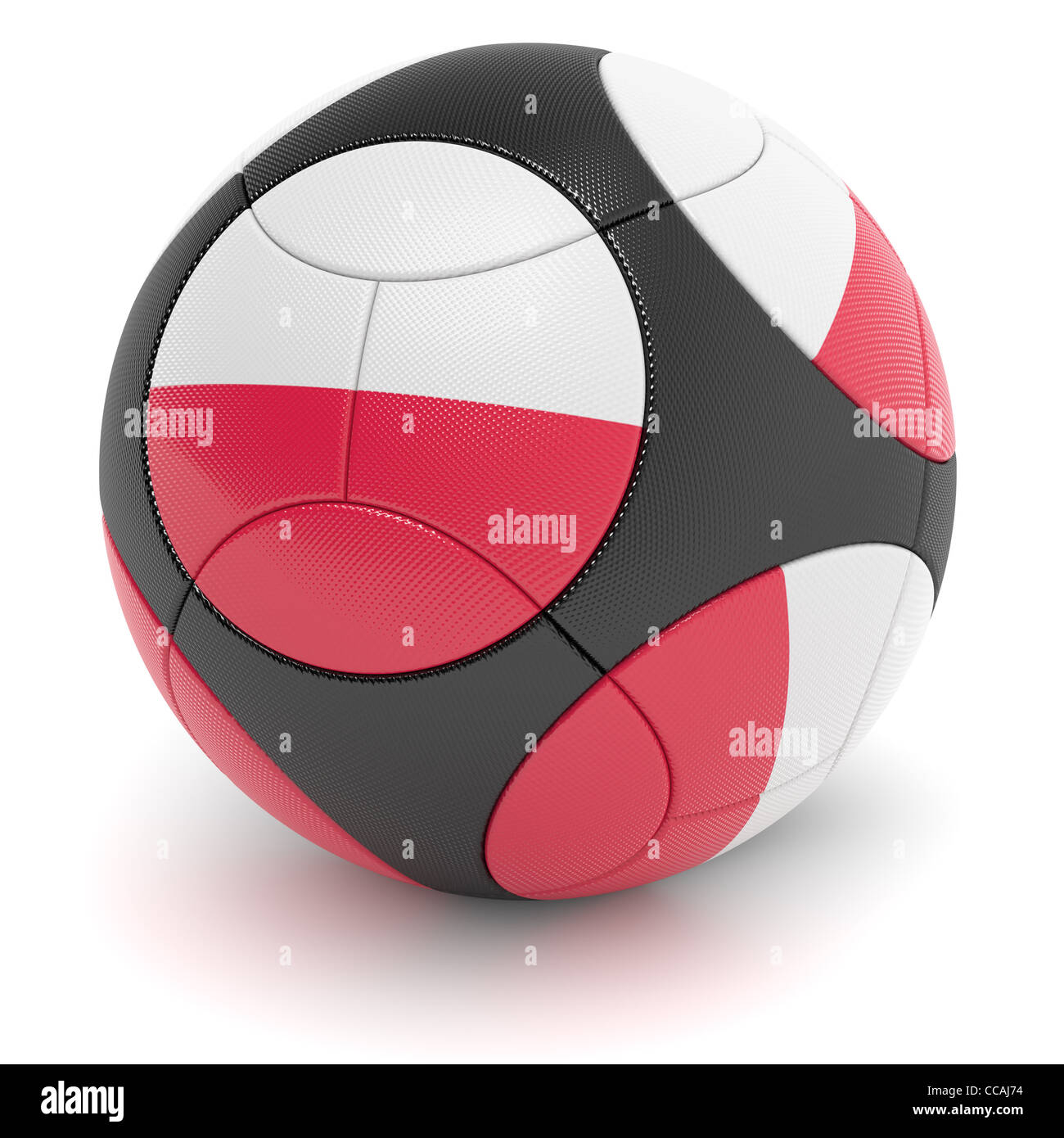 Soccer match ball of the 2012 European Championship with the flag of Poland - clipping path included Stock Photo