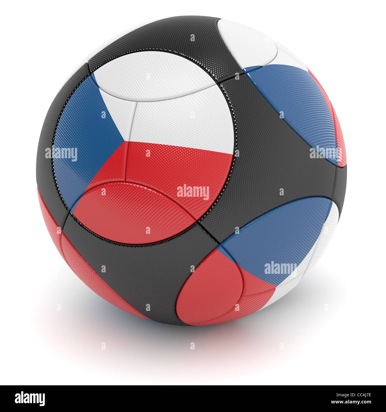 Soccer match ball of the 2012 European Championship with the flag of the Czech Republic - clipping path included Stock Photo