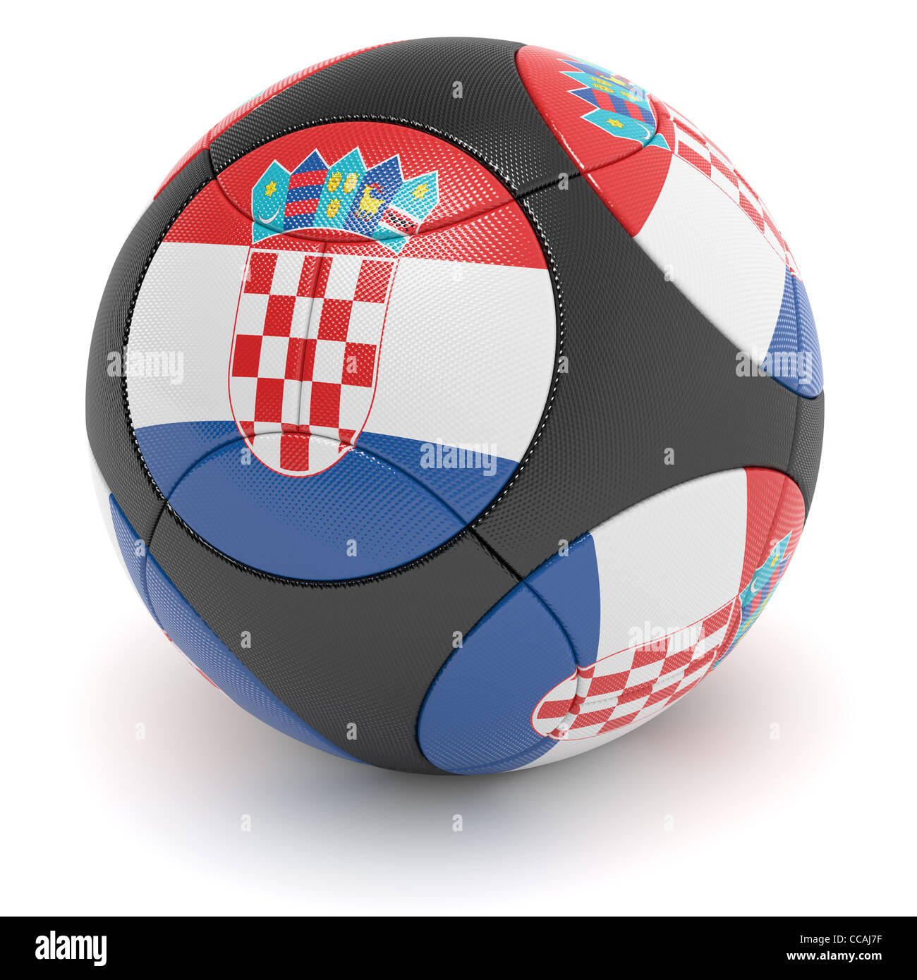 Soccer match ball of the 2012 European Championship with the flag of Croatia - clipping path included Stock Photo