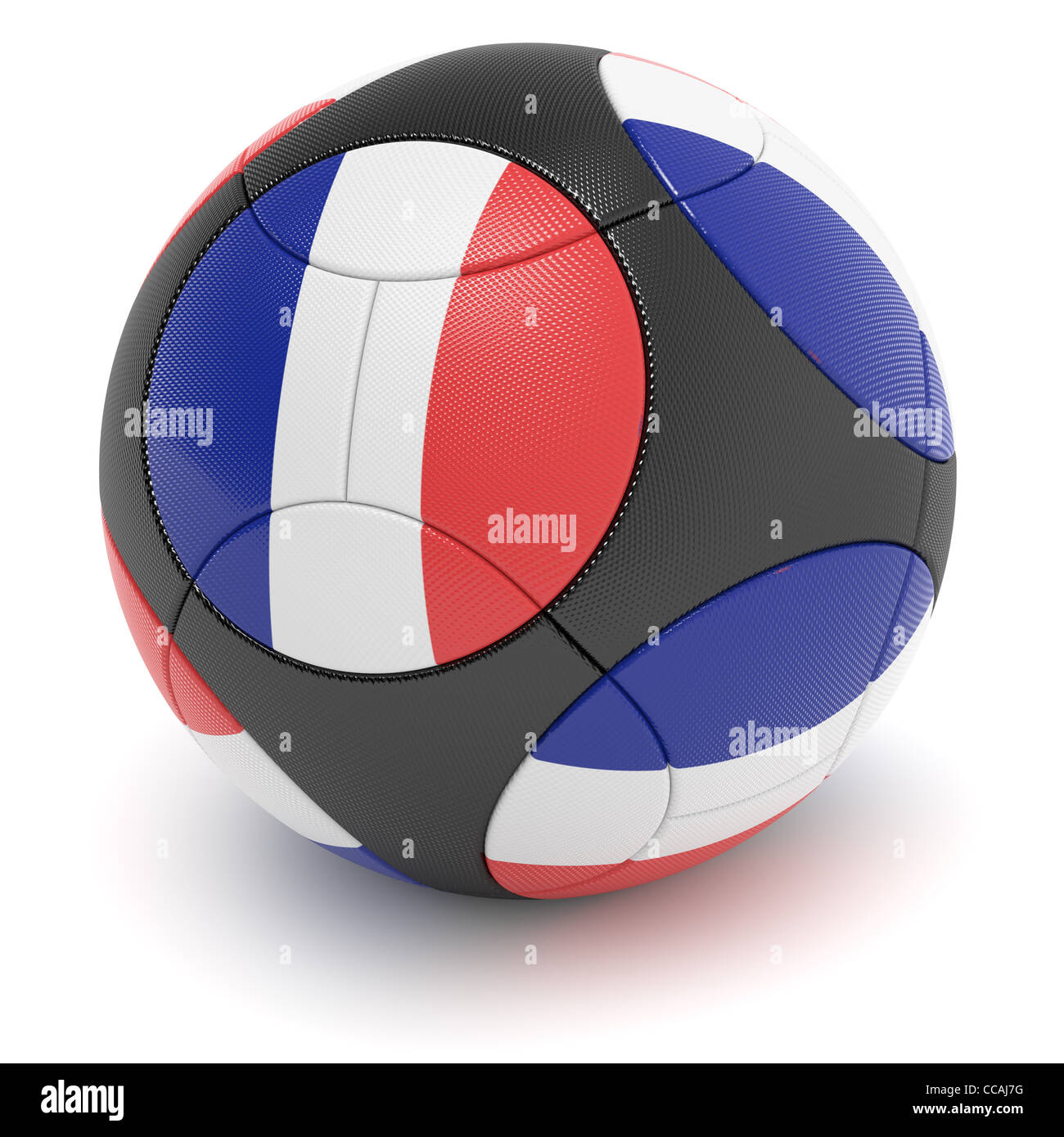Soccer match ball of the 2012 European Championship with the flag of France - clipping path included Stock Photo