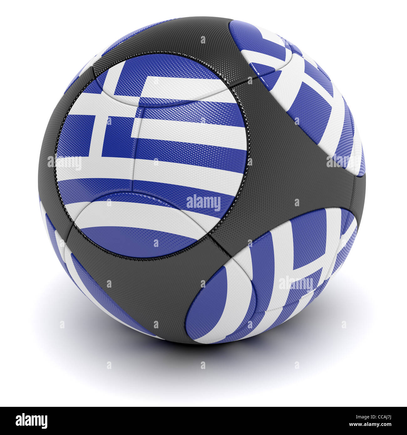 Soccer match ball of the 2012 European Championship with the flag of Greece - clipping path included Stock Photo