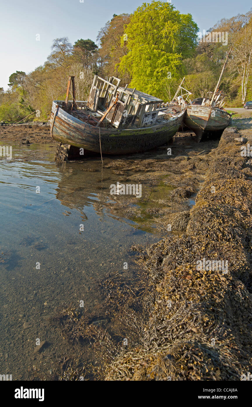 Abandoned boats Isle of Mull Stock Photo - Alamy