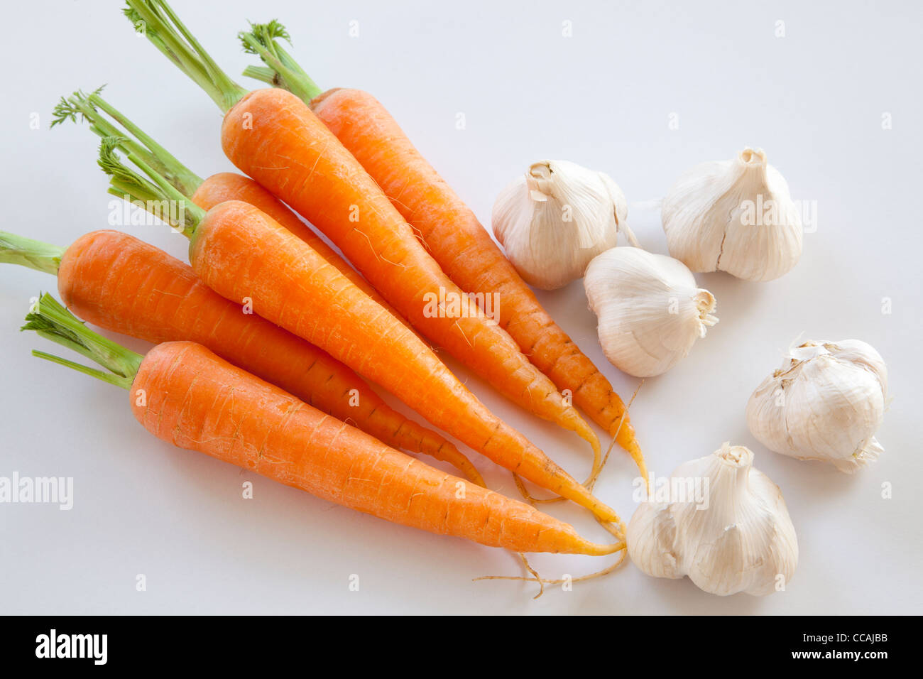 Carrots and Garlic Stock Photo