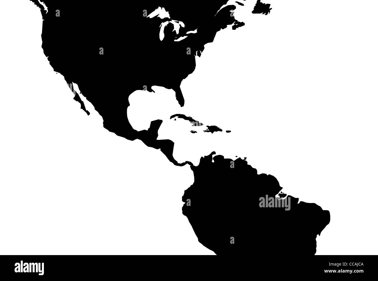 Caribbean central America map, illustration Stock Photo