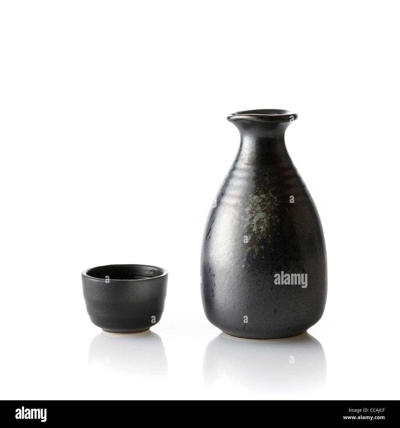 Sake decanter and cup Stock Photo