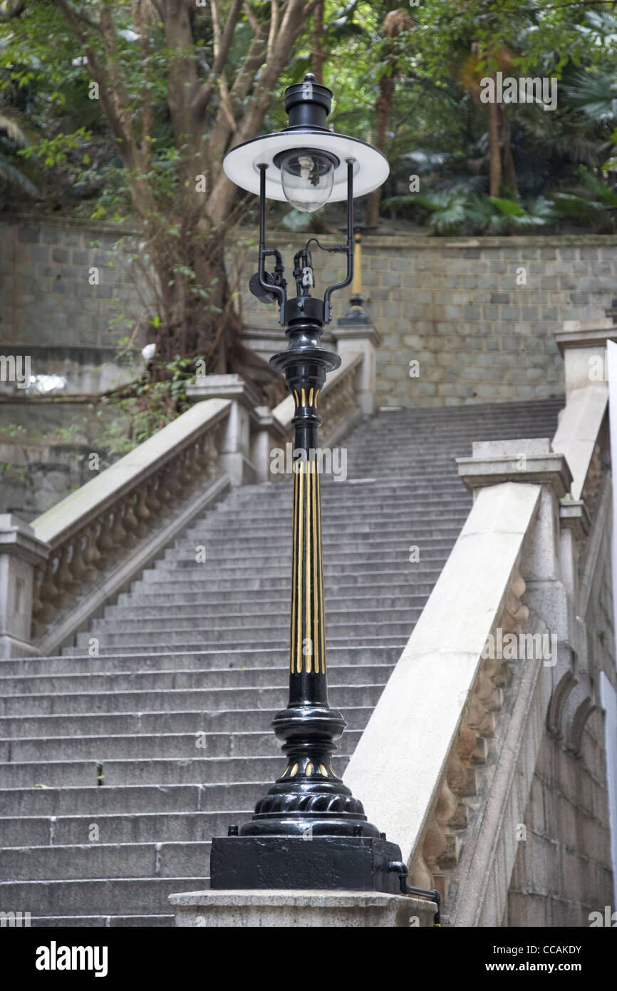 duddell street steps and gas lamps hong kong hksar china asia Stock