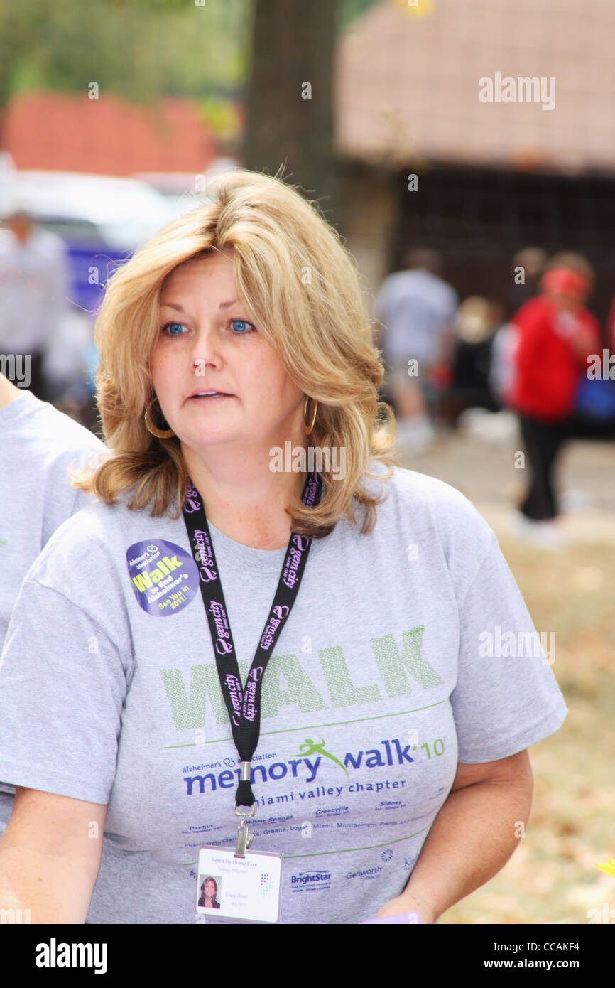 Home Care Nurse at the Alzheimer's Memory Walk, Old River Park, Dayton, Ohio, USA. 26 September 2010. Stock Photo