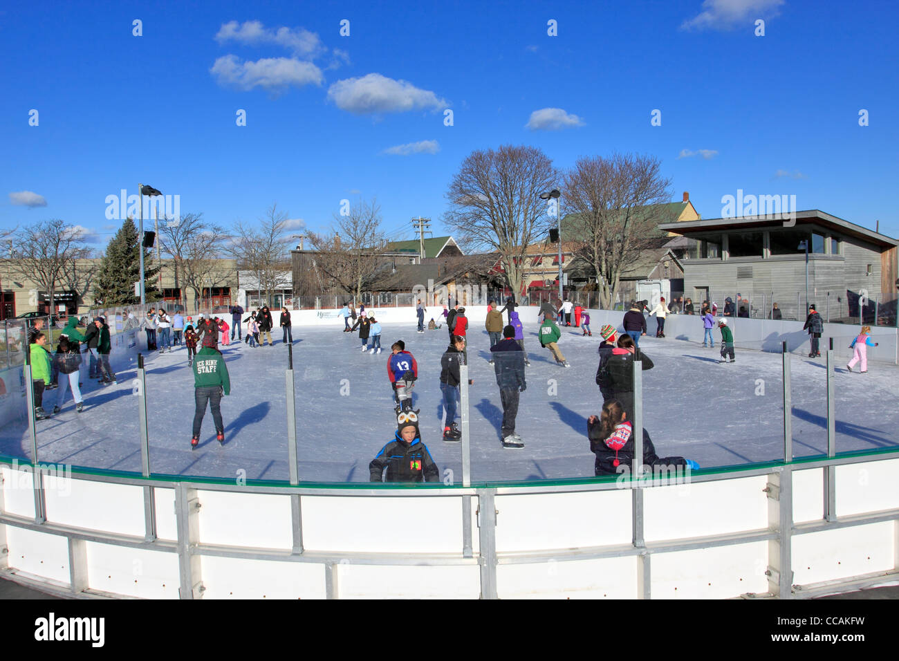 Ice skating rink Greenport Long Island NY Stock Photo Alamy