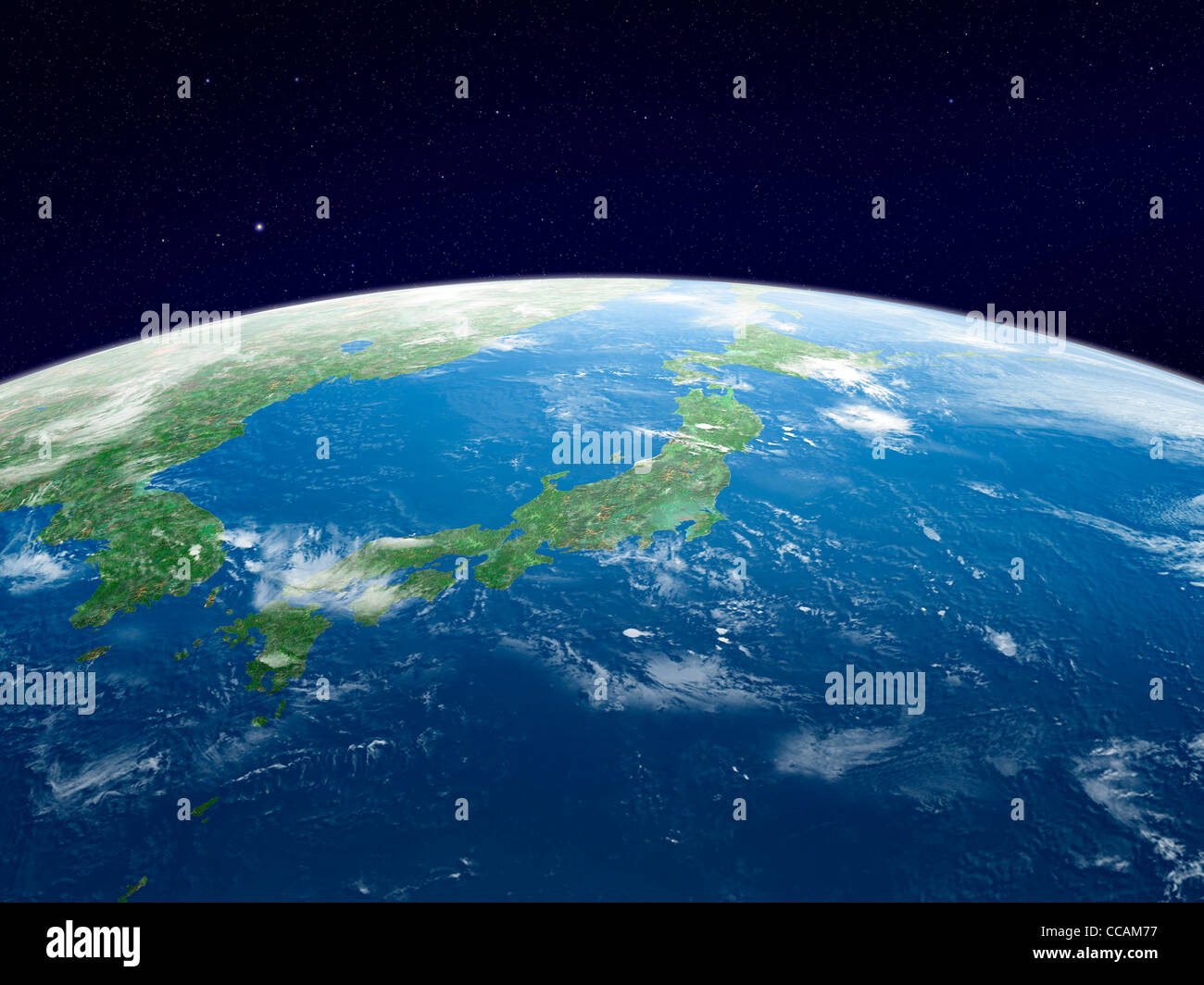 Earth From Space Japan Stock Photo Alamy