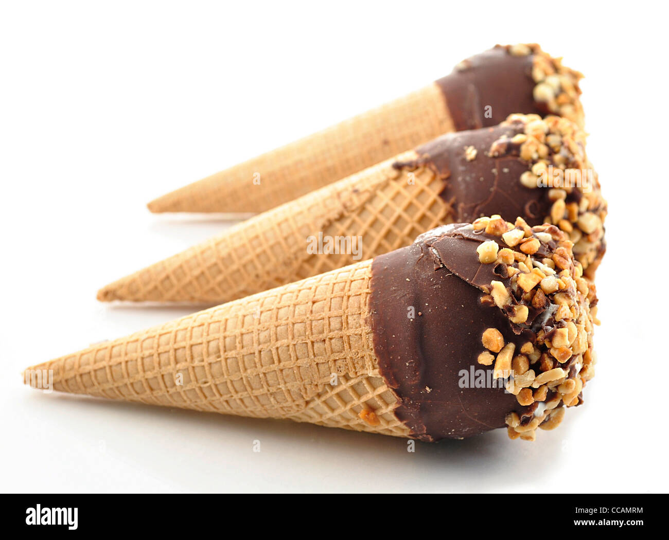 chocolate ice cream cones Stock Photo