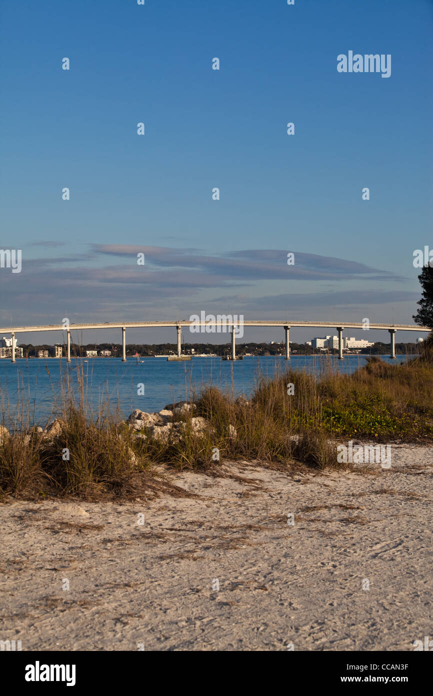 View of Clearwater Bridge from Sand Key Pinellas County Park
