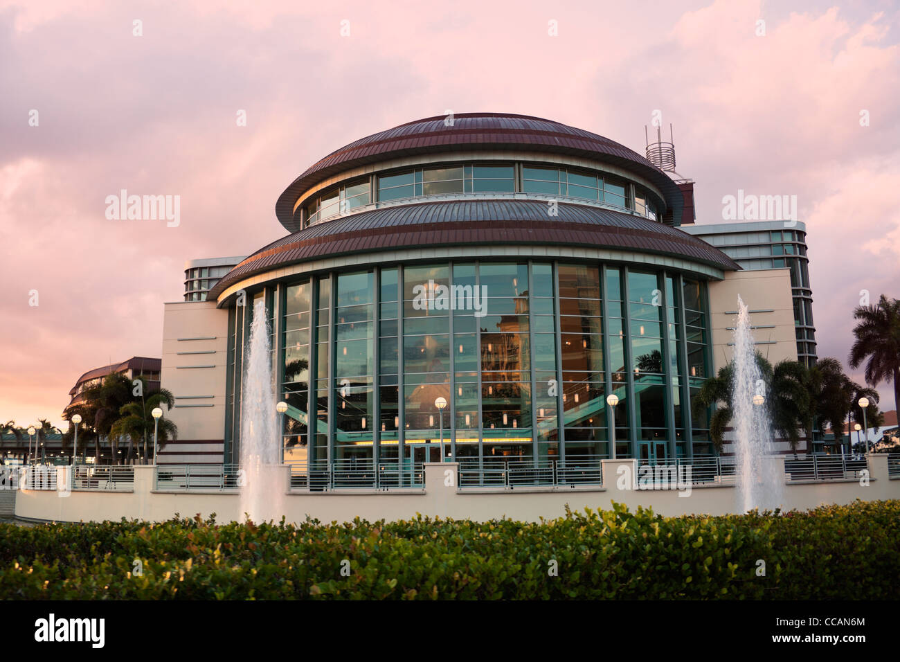 Architecture of West Palm Beach at sunset Stock Photo