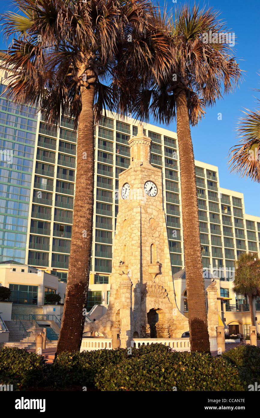 Clock Tower on the beach in Daytona Beach Stock Photo