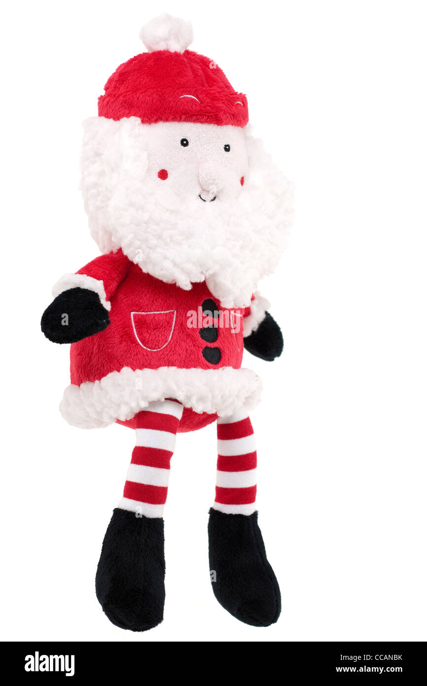 Father Christmas soft cuddly toy Stock Photo