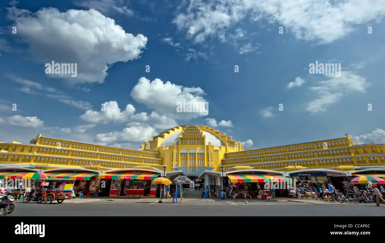 Egg-Yolk Yellow Deco | Phnom Penh Central Market | Cambodia Stock Photo