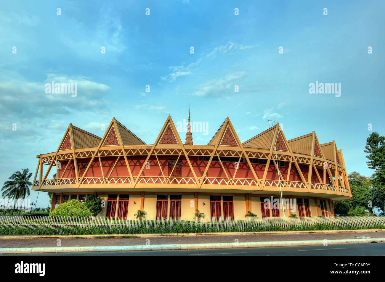 'Zig-Zag' | Chaktomuk Conference Hall | Phnom Penh Stock Photo