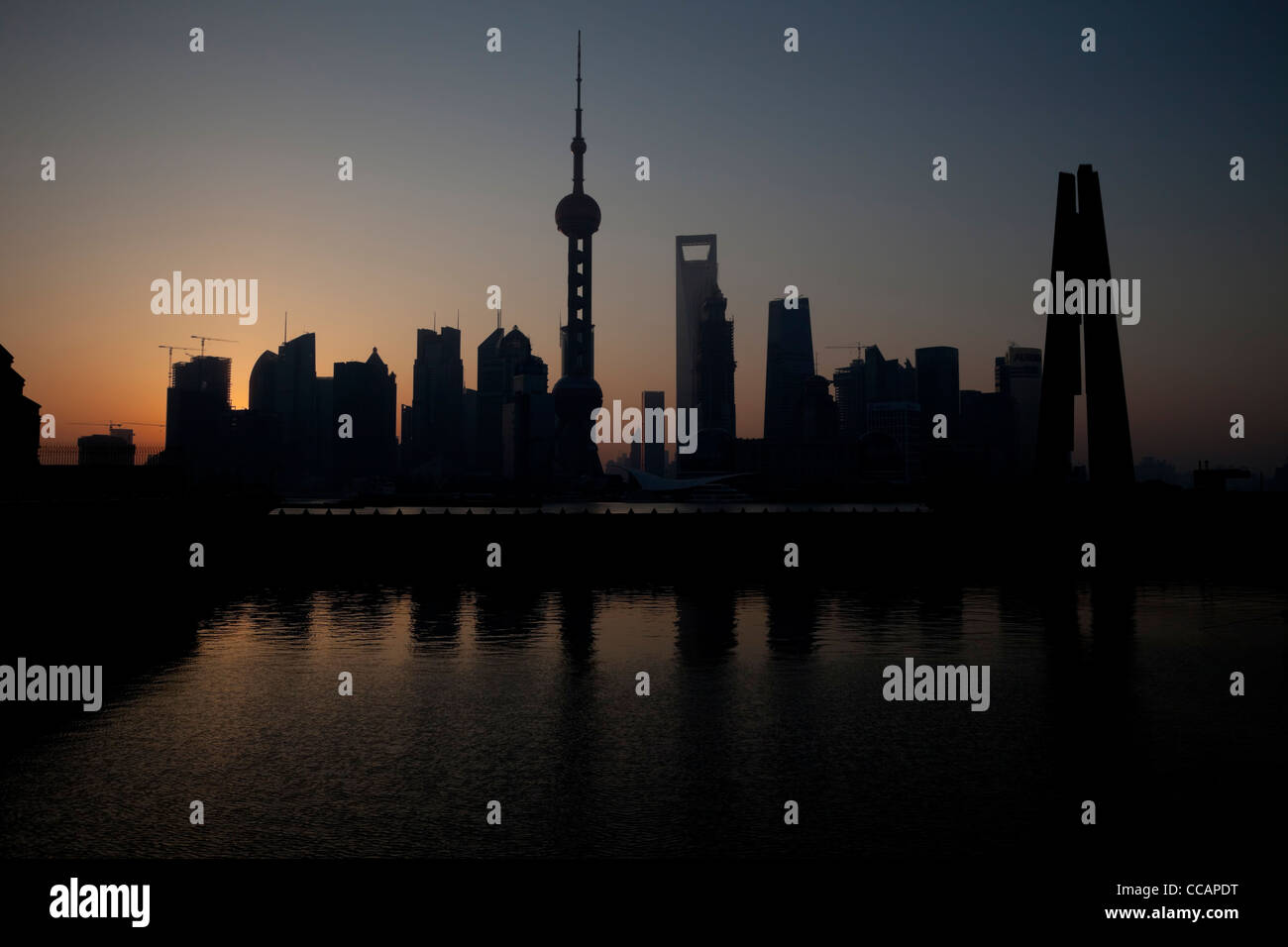 Shanghai skyline at dawn Stock Photo - Alamy