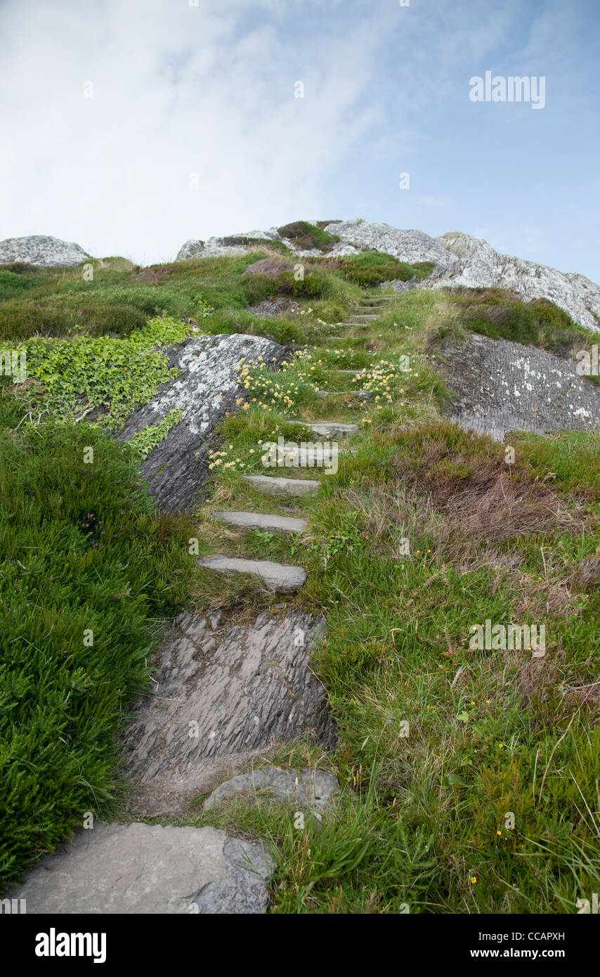 The old Mass Path near Derrynane Harbour, Caherdaniel, County Kerry, Ireland. Stock Photo