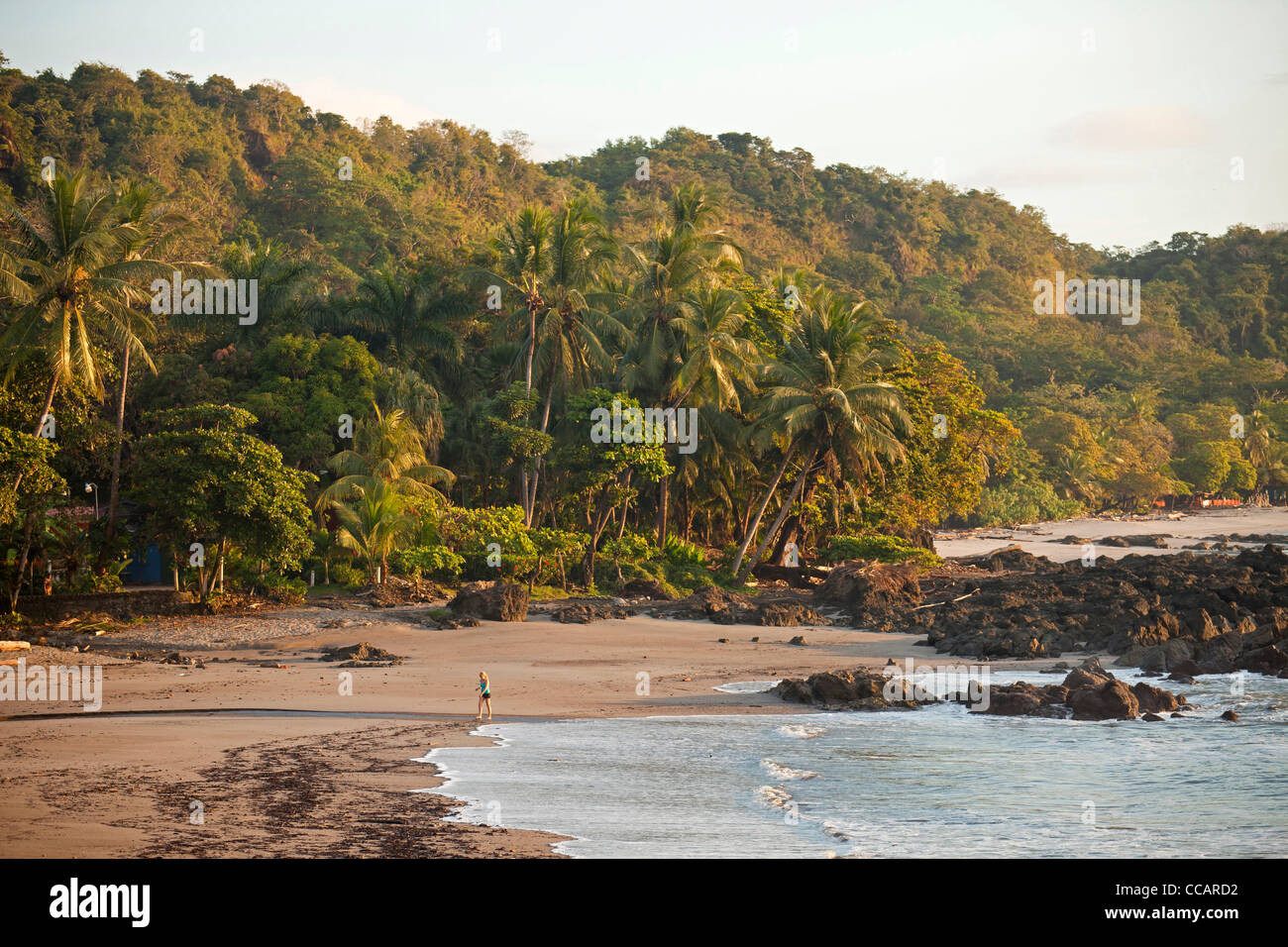 early morning at Playa Montezuma beach at the small tourist village