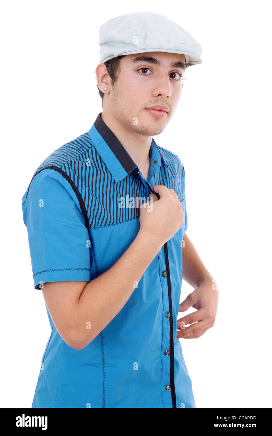 young casual man posing, isolated on white background Stock Photo - Alamy