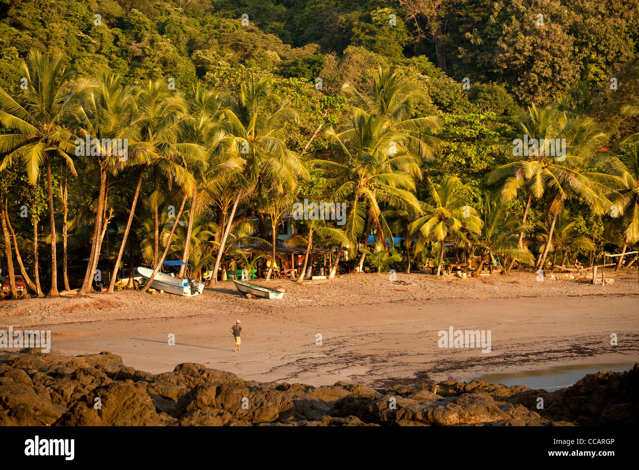 early morning at Playa Montezuma beach at the small tourist village