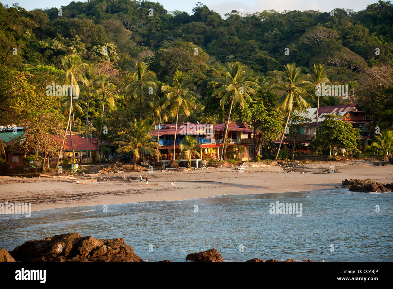 early morning at Playa Montezuma beach at the small tourist village