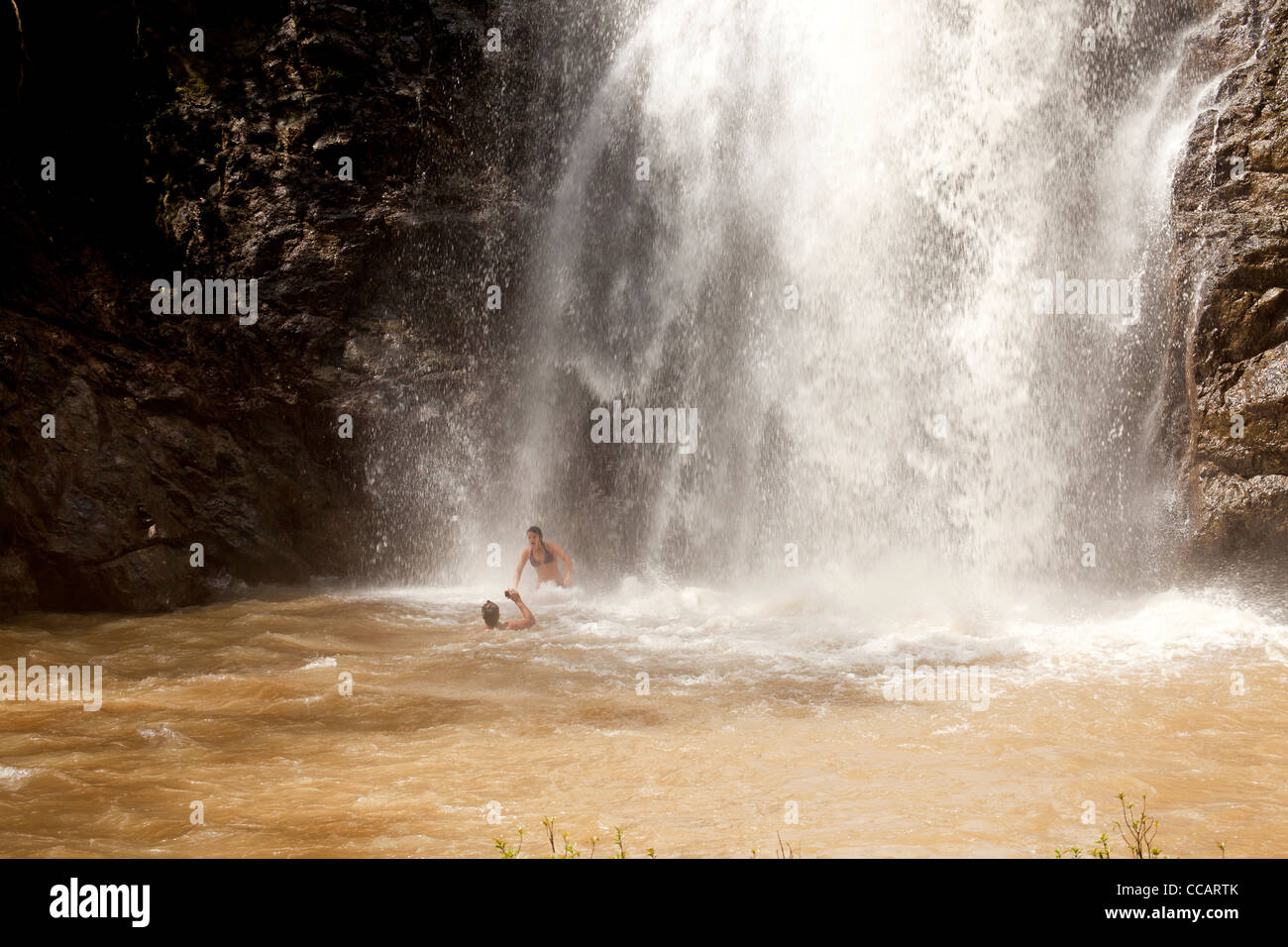 Montezuma Waterfall, Montezuma, Nicoya Peninsula, Costa Rica, Central America Stock Photo