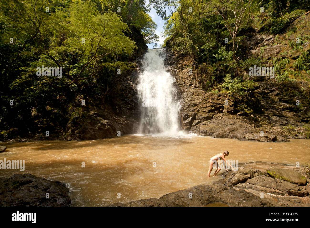 Montezuma Waterfall, Montezuma, Nicoya Peninsula, Costa Rica, Central America Stock Photo