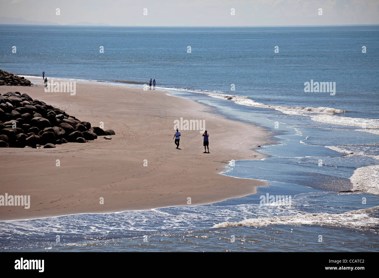 tourists at the beach in Puntarenas, Costa Rica, Central America  Stock Photo