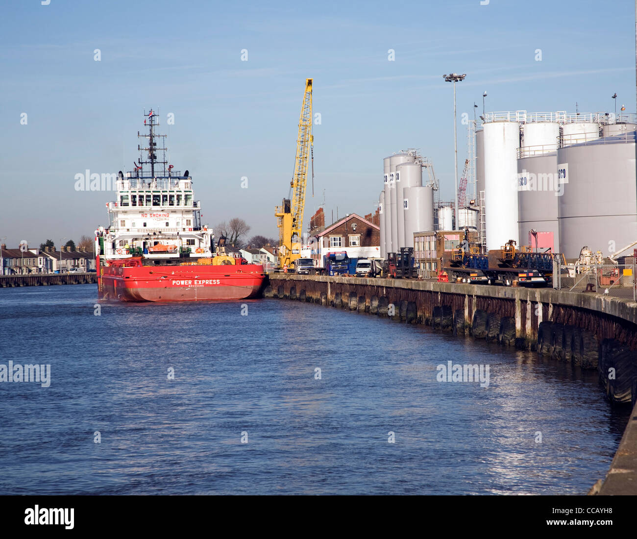Ship and industry River Yare Great Yarmouth Stock Photo