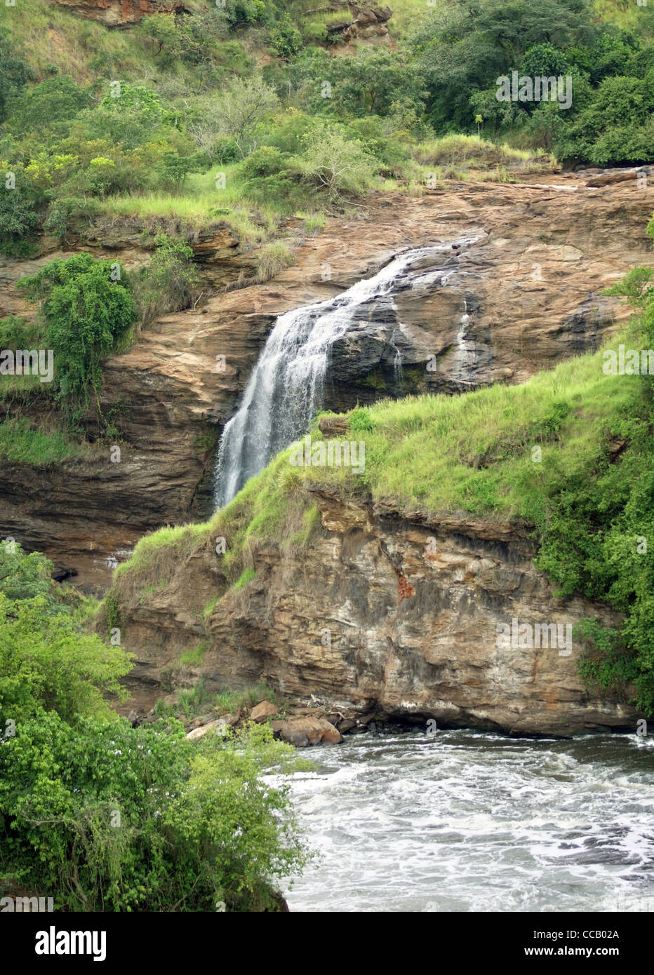 high angle detail of the Murchison Falls in Uganda (Africa) Stock Photo