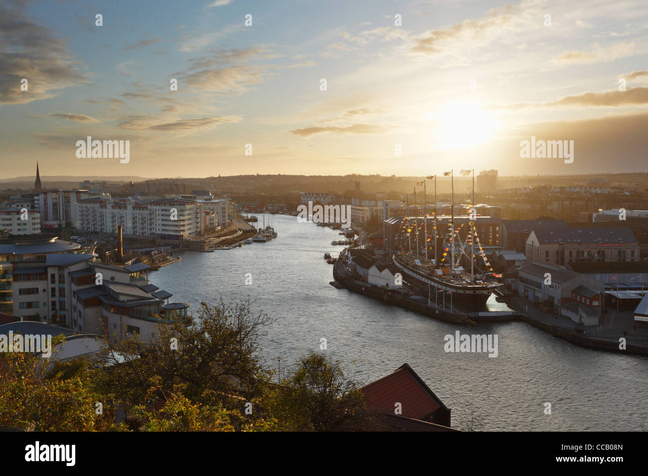 Bristol Floating Harbour and the SS Great Britain. Bristol. England. UK