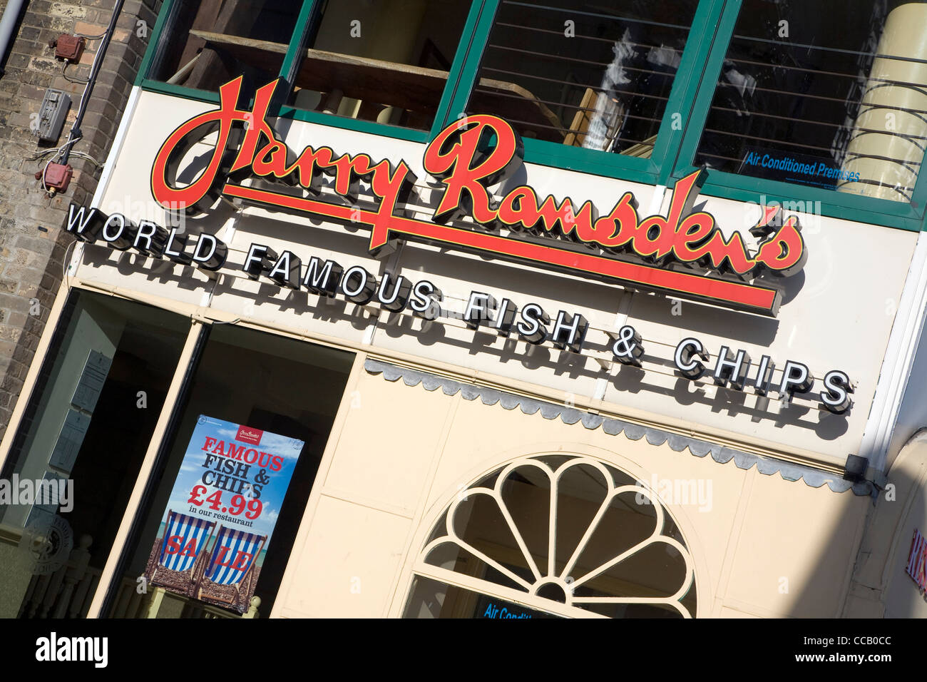 Harry Ramsdens' world famous fish and chips Great Yarmouth Stock Photo