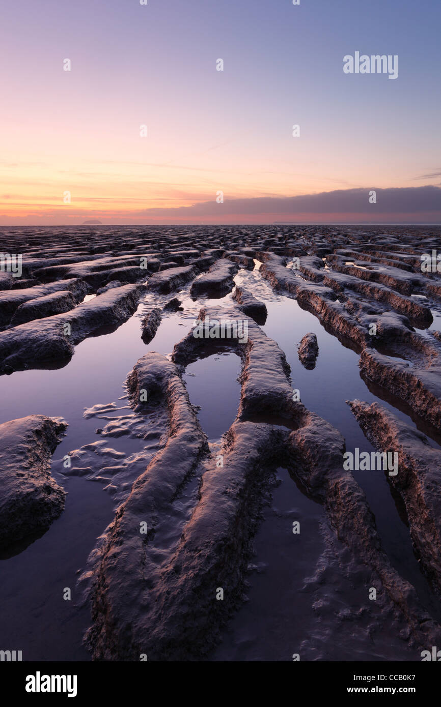 Mudflats at Sand Bay, Weston-super-Mare. Somerset. England. UK. Stock Photo