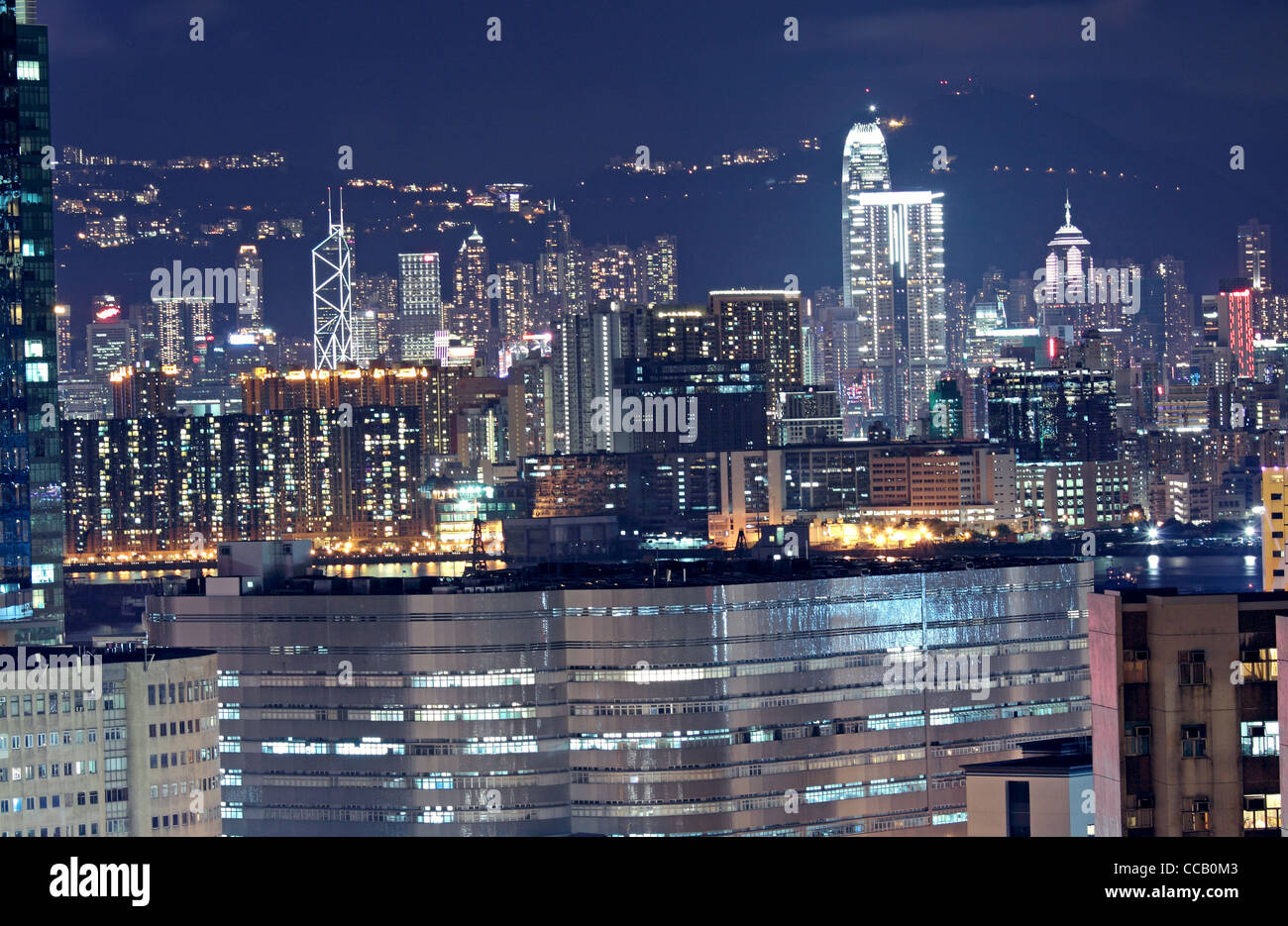 Hong Kong downtown at night Stock Photo - Alamy