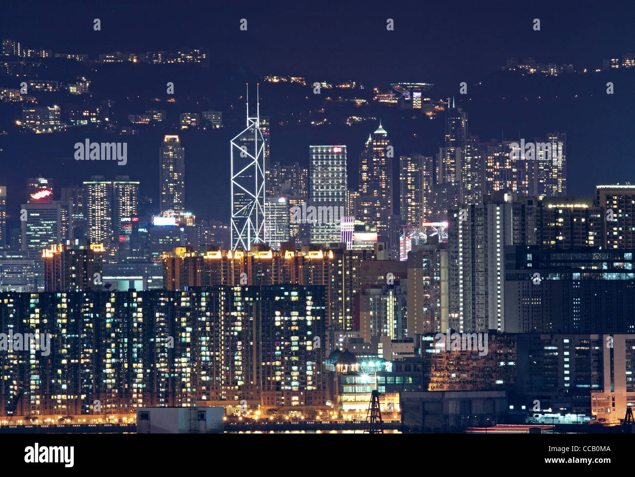 Hong Kong downtown at night Stock Photo - Alamy