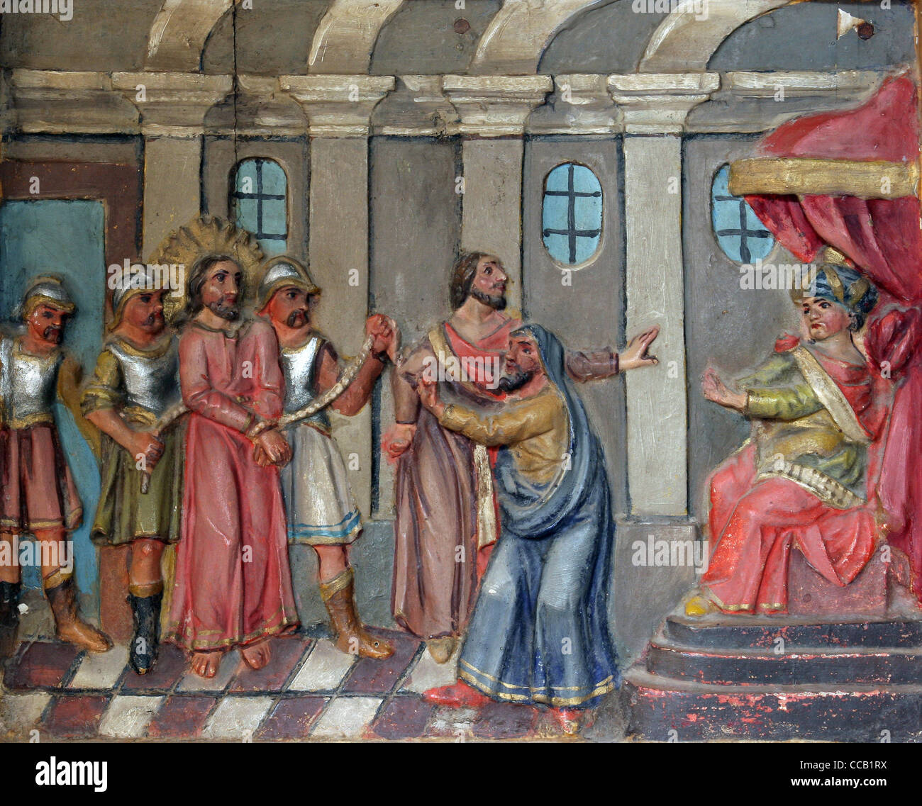 Jesus before Pontius Pilate Stock Photo