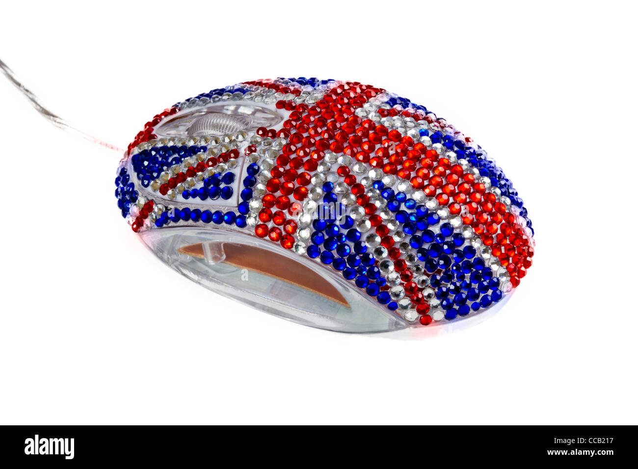 Computer mouse decorated with a diamante pattern of the British Union flag Stock Photo