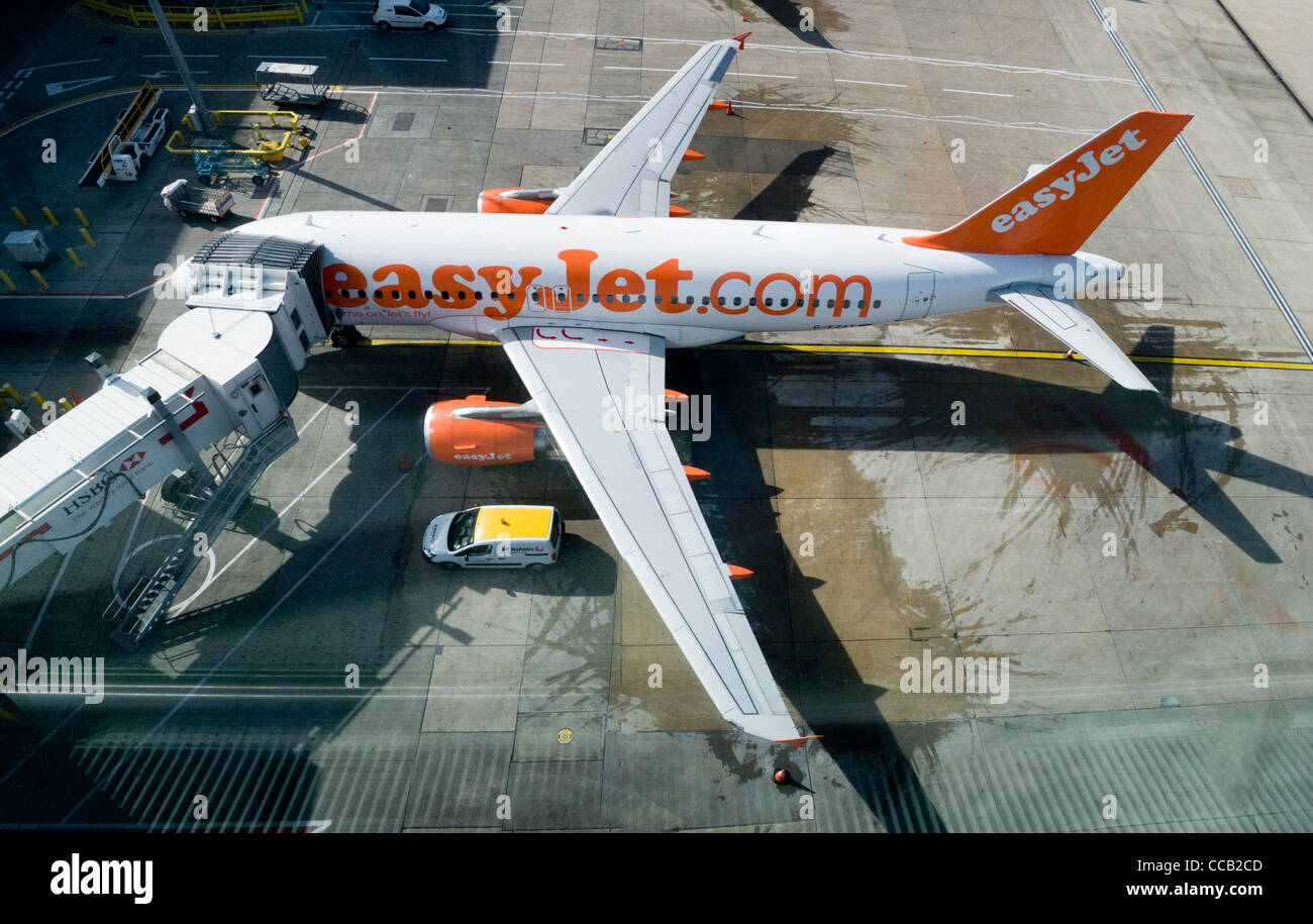 Easyjet / Easy jet flight plane / aircraft at the departure gate