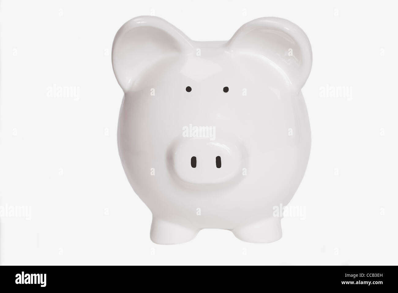 Detailansicht eines weißen Sparschweines | Detail photo of a white piggy bank Stock Photo