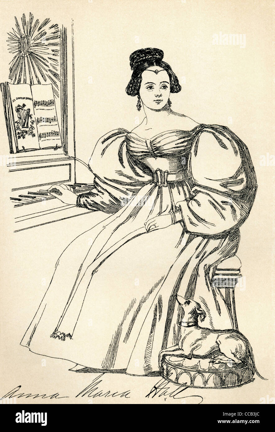 Anna Maria Hall, aka Mrs. S.C. Hall, 1800 – 1881. Irish novelist. From The Maclise Portrait Gallery, published 1898. Stock Photo