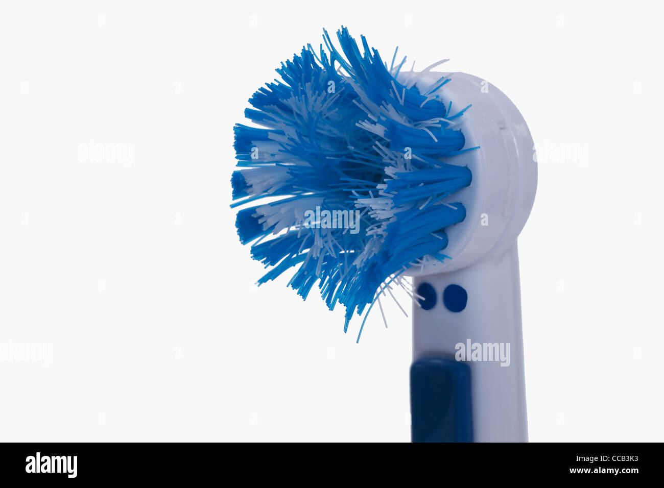 Detailansicht einer alten, blauen Zahnbürste | Detail photo of a old, blue toothbrush Stock Photo